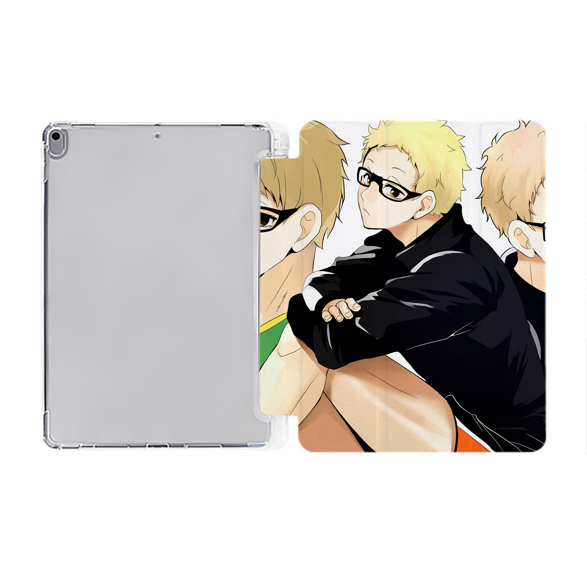 （画像用） ハイキュー!! Haikyu!! IPad ケース ペン収納付き 三つ折りスタンド PUレザー×シリコン 対応機種9.5/10.5/10.9インチ